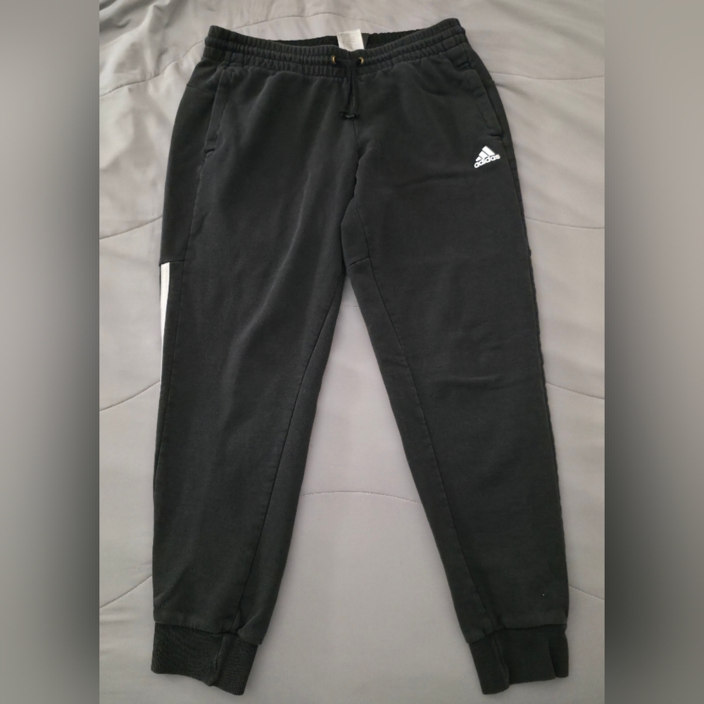Adidas Black 3-Stripe Jogger Sweats